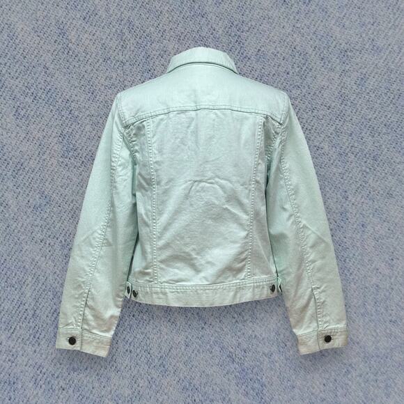 Talbots Petites Women’s Mint Green Denim Button-Up Jacket Size: Medium Petite - Picture 2 of 7